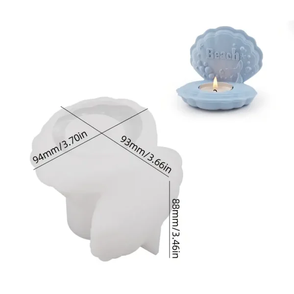 قالب سيليكون كونكريت صدفة تى لايت