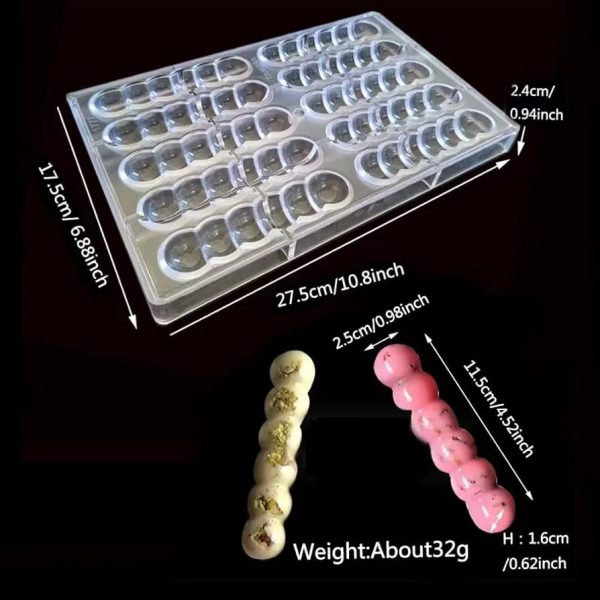 قالب شوكولاتة من الاكريليك بولي كربونات شكل عصا طويلة لولى بوب تزيين الكيك والحلوى وأدوات الحلوي