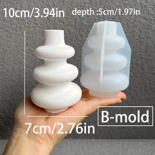 3 قوالب سيليكون كونكريت فازة 3 ادوار مقاس 10 سم توزيعات