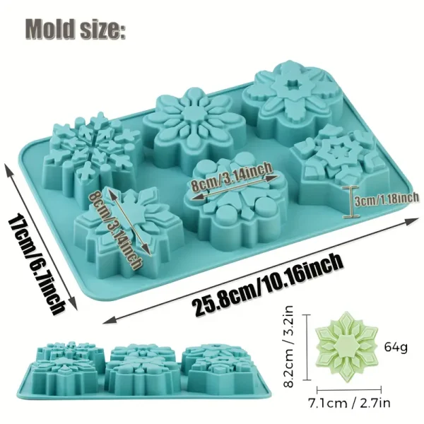 قالب سيليكون رقاقات الثلج متعدد الاستخدام عيد الميلاد