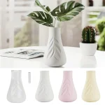 قالب سيليكون كونكريت فازة بنسيج ورقي - قالب مرن قابل لإعادة الاستخدام لصناعة الراتنج والشموع والجبس - صنع المزهريات، الديكور المنزلي، الحرف الفنية، لمسة فنية دقيقة، صناعة الشموع