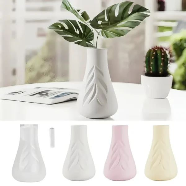 قالب سيليكون كونكريت فازة بنسيج ورقي - قالب مرن قابل لإعادة الاستخدام لصناعة الراتنج والشموع والجبس - صنع المزهريات، الديكور المنزلي، الحرف الفنية، لمسة فنية دقيقة، صناعة الشموع