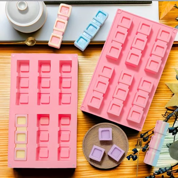 قالب سيليكون مستطيلة بـ6 تجاويف  - قوالب خَبز غير لاصقة وآمنة للفرن لفطائر، الخبز، تارت البيض، خَبز عيد الشكر - سهلة الإخراج والتنظيف، أدوات مطبخ صالحة للأغذية متعددة الاستخدامات | سطح مقوى بتشكيل محكم | مادة سهلة التنظيف،