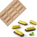 قالب سيليكون اكلير موس كيك شوكولاته 12 قطعة طول 7.2 سم عرض 2 سم