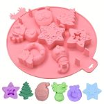 قالب سيليكون كريسماس 2026 بتصميم 7 دائريات 3D لموس، صابون يدوي، معجنات، جيلي