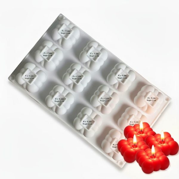 قالب سيليكون مينى سحابه بابلز موس كيك 12 قطعة سواريه توزيعات شموع عينات صابون مقاس القطعة 4*4 سم ارتفاع 2 سم الاسعار هنا