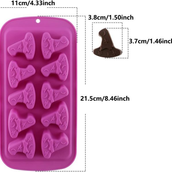 قالب سيليكون الهالوين شطل طاقية ، للشوكولاتة والحلويات والجيلي والحلويات 10 تجاويف