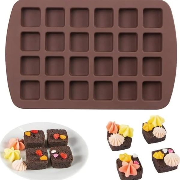 قالب شوكولاتة سيليكون 24قطعة - قالب خبز متعدد الوظائف للشوكولاتة والجيلي