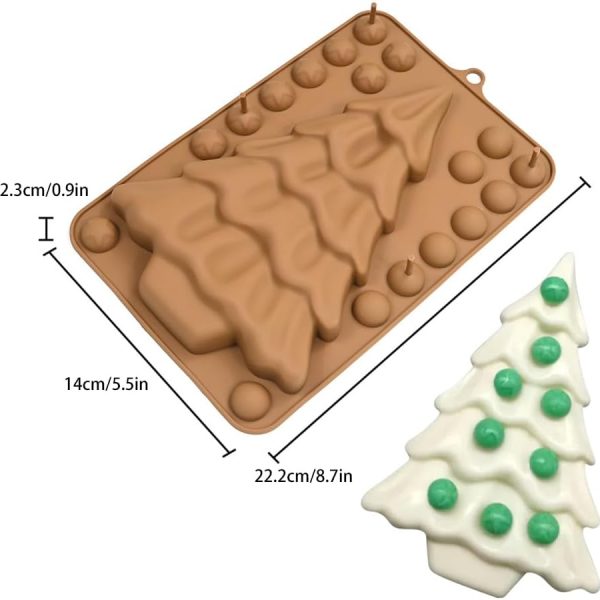 قالب سيليكون كريسماس 2026 بتصميم بار شوكولاته شجرة عيد الميلاد