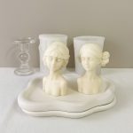 قالب سيليكون صينية سحابة 19 سم غير منتظمة عشوائي مع وجه بنت رومانى 2 قطعة عرض خاص توزيعات سبوع