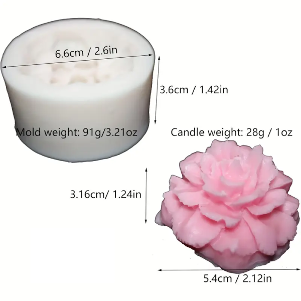 قالب سيليكون على شكل وردة وردية بوكية شوكولاته وشموع
