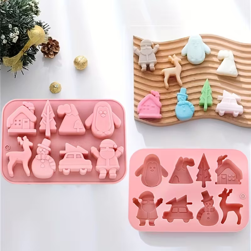 قالب سيليكون لعيد الميلاد 3D تجويف 8 تجويف بشكل غزالة وبابا نويل البطريق منزل الرنة شكل سيارة الشوكولاته الحلوى الحلويات غائر الصابون المصنوع يدويًا بوليمر كلاي آيس كيوب، لوازم تزيين الكيك، قالب سيليكون لعيد الميلاد 3D تجويف 8 تجويف بشكل غزالة وبابا نويل البطريق منزل الرنة شكل سيارة الشوكولاته الحلوى الحلويات غائر الصابون المصنوع يدويًا بوليمر كلاي آيس كيوب، لوازم تزيين الكيك،