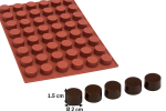 قالب سيليكون أسطوانة صغير 48 تجويف عمق 1.2 سم قطر 2 سم شوكولاته