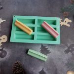 قالب سيليكون على شكل أريكة مستطيلة بـ6 فتحات للكيك 3D موس الصابون