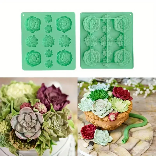 قالب سيليكون على شكل نبات عصاري، ١١ تجويفًا، لتزيين الكيك والشوكولاتة