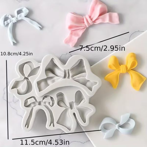 قالب شكل فيونكات مجسمة من السيليكون لتزيين الكيك، الكب كيك، والشوكولاتة -