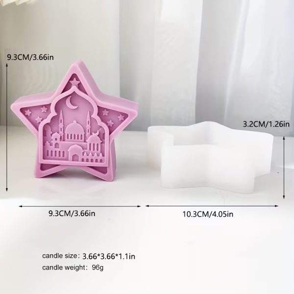 قالب سيليكون شمعة نجمة بداخلها جامع ونجوم