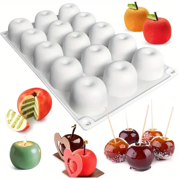 قالب سيليكون موس كيك تفاح 15 قطعة سواريه