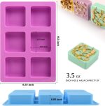 قالب سيليكون صابون مربع 6 قطع حجم الصابونه 100 جرام