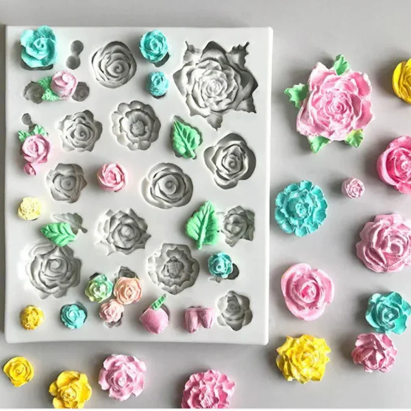 قالب سيليكون مولد ورد اشكال تزين عجينة السكر كيك 21 شكل