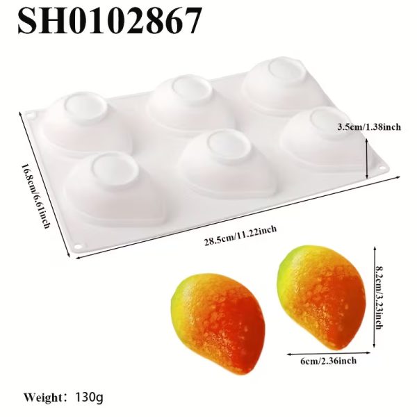 قالب سيليكون موس كيك شكل مانجو مجسم كامل ، مناسب للشوكولاتة والخبز، قوالب عيد الميلاد، حلويات احتفالية