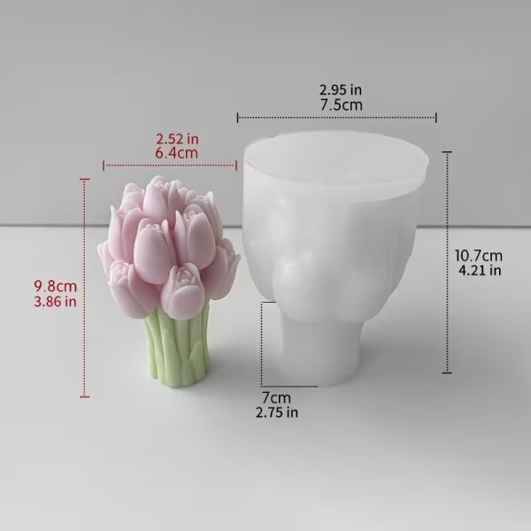 قالب سيليكون شمعه باقات التوليب