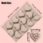 قالب سيليكون موس كيك شكل قلب مشقوق متصل