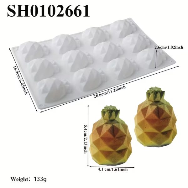 قالب سيليكون موس كيك اناناس 12 قطعة