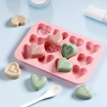 قالب سيليكون اشكال قلوب منقوشه عيد الحب شوكولاته تزين شموع وصابون