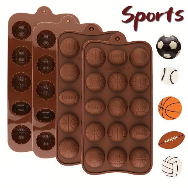 قوالب سيليكون للشوكولاتة بتصميم كرات رياضية