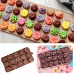 2 قالب سيليكون شوكولاته على شكل زهور،قوالب خبز لصنع الشوكولاتة، والصابون، والجيلي، والبسكويت، والكيك، والشموع المعطرة - 15 تجويفًا
