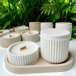 ثلاث قوالب كونكريت كوستر 18 سم مبخرة قالب مخطط بغطاء