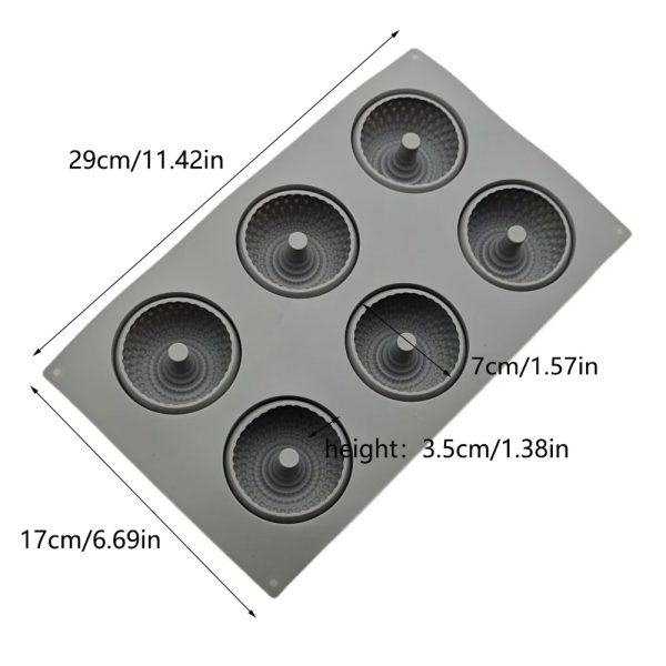 قالب سيليكون دائري على شكل دونات بـ 6 فتحات لصنع الموس والكيك، قالب حلويات فرنسية بتصميم كرتوني، أدوات خبز للجيلي والبودنغ والشوكولاتة