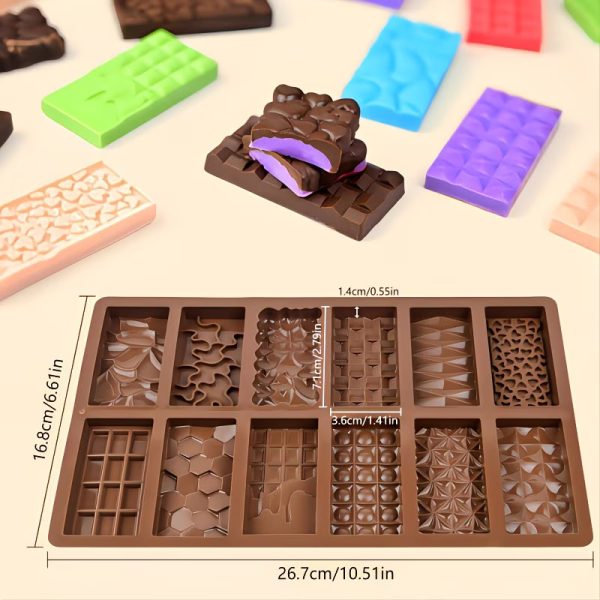 قالب سيليكون بارات غير لاصقة للشوكولاتة عميقة 12 في 1،
