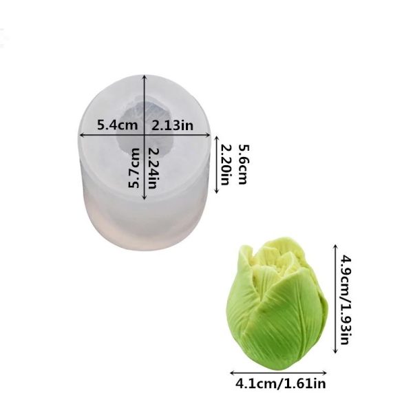 قالب سيليكون وردة تيوليب شمعة