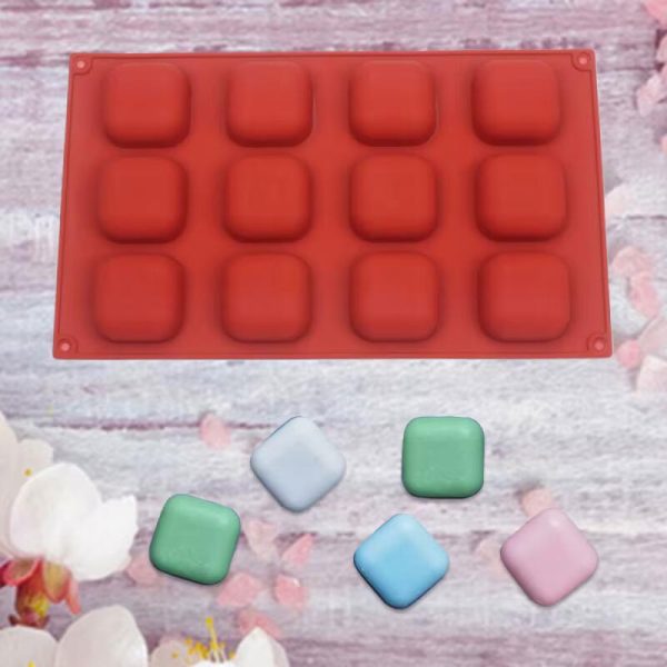 قالب سيليكون مربعات 15 قطعة كيك عينات صابون