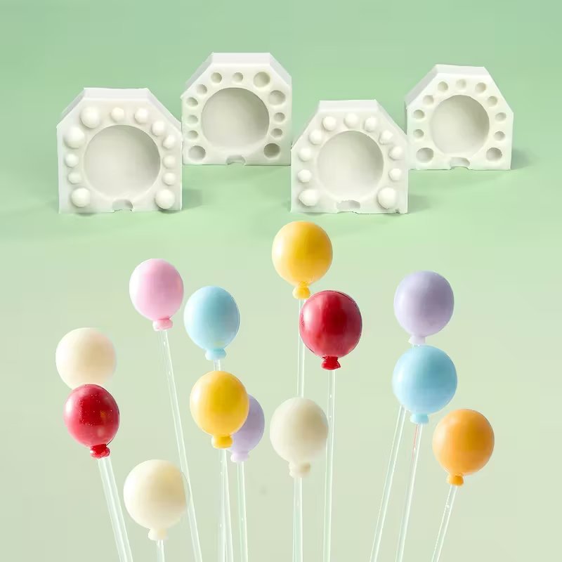 قالب من السيليكون لتثبيت البالونات، مكون من 2 قطعة مجسم كامل قالب شوكولاتة على شكل مصاصة مستديرة، قالب كيك مزخرف بعجينة السكر على شكل قلب قالب من السيليكون لتثبيت البالونات، مكون من 2 قطعة مجسم كامل قالب شوكولاتة على شكل مصاصة مستديرة، قالب كيك مزخرف بعجينة السكر على شكل قلب