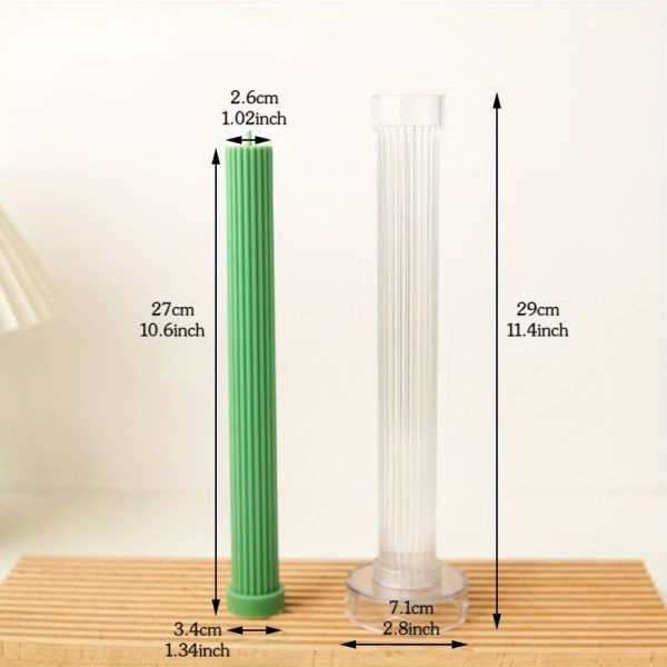 قالب اكريليك شمعة مخطط بقاعدة 30 سم