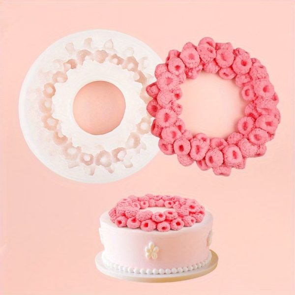 قالب سيليكون كبير على شكل إكليل توت فينش عالى - قالب احترافي مصنوع من السيليكون الغذائي ، مناسب للشوكولاتة وتزيين حفلات الزفاف وأعياد الميلاد وعيد الحب - سهل الفك ومتين