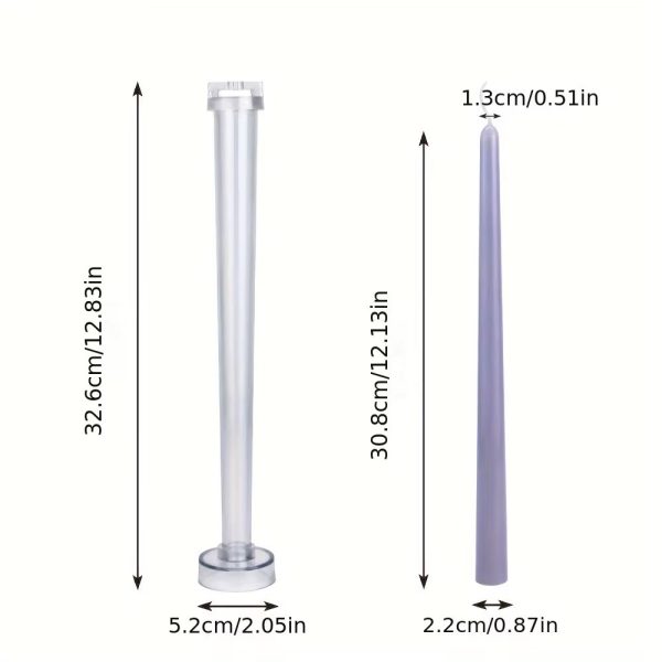 قالب اكريليك شمعة سادة مدبب 30سم