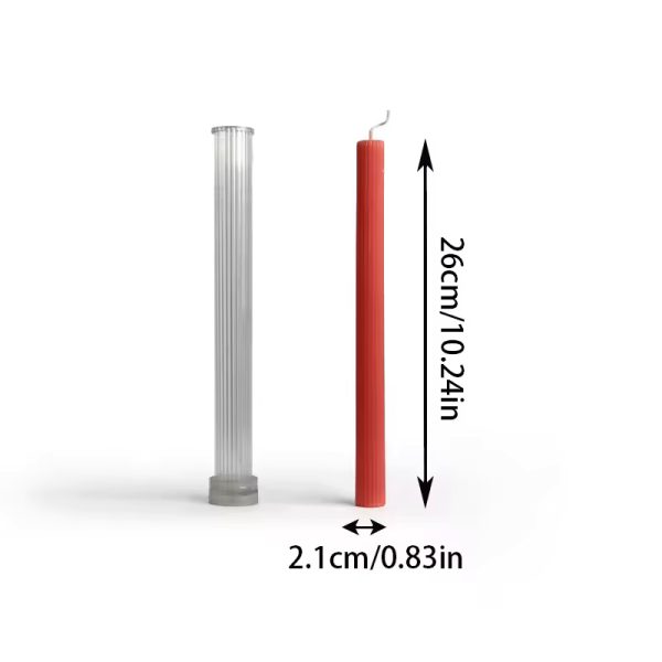 قالب اكريليك شمعة مخطط 26سم