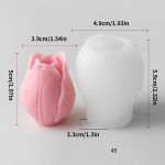 قالب من السيليكون على شكل زهرة التوليب لصنع الشموع