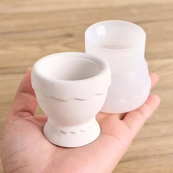 قالب سيليكون كونكريت لحامل شموع على شكل بيضة