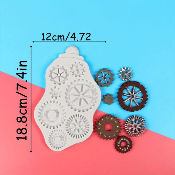 قالب سيليكون على شكل تروس دانتيل مسنن، قطعة واحدة، تزيين، شوكولاتة بعجينة السكر، مناسب لصنع الشموع