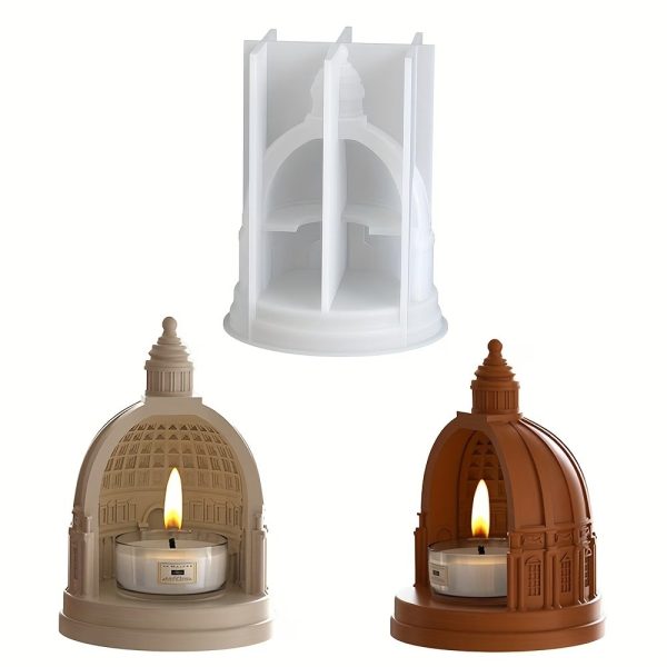 قالب سيليكون كونكريت حامل شموع على شكل قبة مدببة