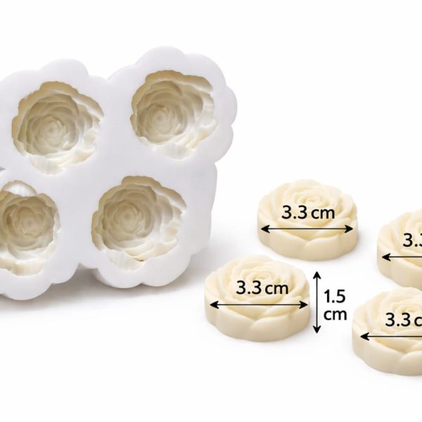 قالب سيليكون لصنع وردة جوري، يستخدم في صناعة الشموع، الصابون، أو تزيين الكيك