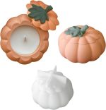 قوالب سيليكون شمعه اليقطين بورقة شجر قالب سيليكون على شكل قرع مع غطاء ورقي