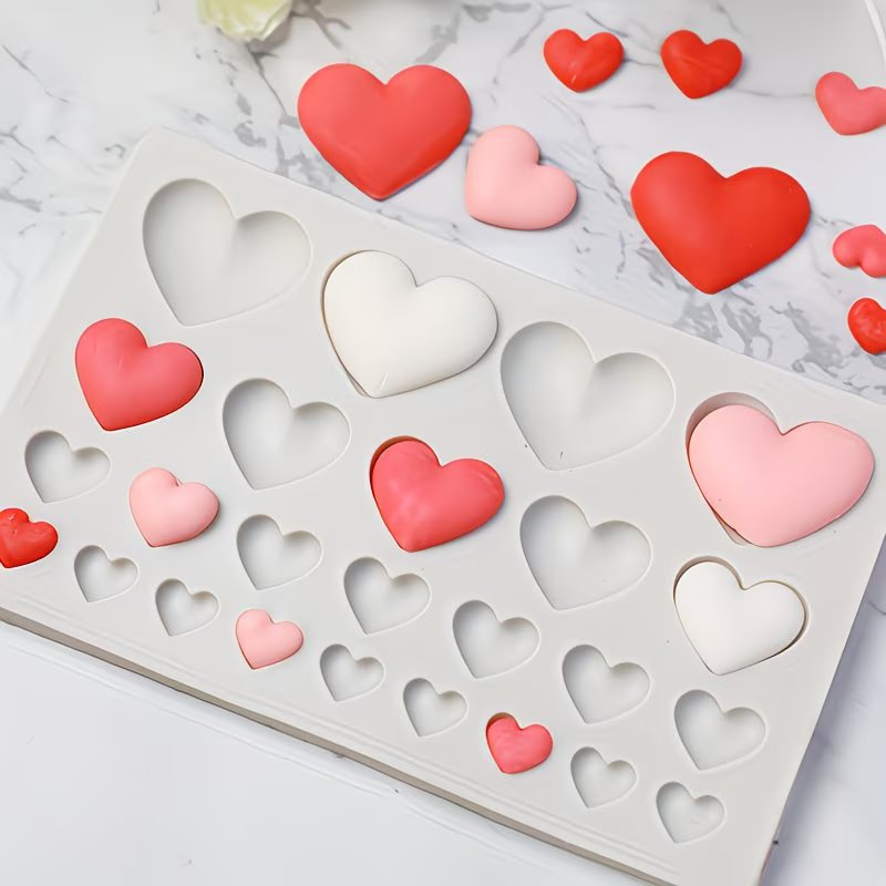 ❤️✨ قالب قلوب سيليكون بـ 25 تجويف ✨❤️ ❤️✨ قالب قلوب سيليكون بـ 25 تجويف ✨❤️