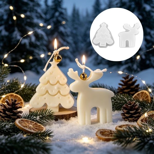 🎄🦌 قوالب سيليكون غزال وشجرة عيد الميلاد | شموع وكونكريت وديكور هاند ميد 🕯️✨  لو بتدور على أفكار جديدة ومميزة لشغل الشموع والكونكريت والهاند ميد 🎨❤️