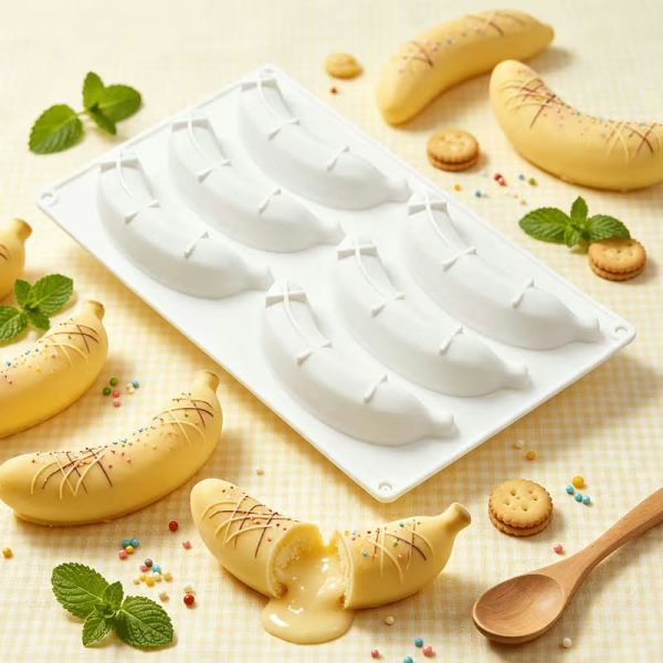 ✨ قالب سيليكون ثلاثي الأبعاد على شكل "موز" (Banana 3D Silicone Mold)